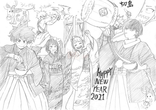 Hóng Tết hơn bao giờ hết với loạt ảnh Chúc Mừng Năm Mới 2021 từ các manga Nhật Bản 3