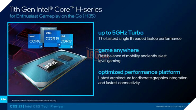 CES 2021 - Intel ra mắt Tiger Lake H TGL-H CPU laptop nhanh nhất trên quy trình 10nm SuperFin 4