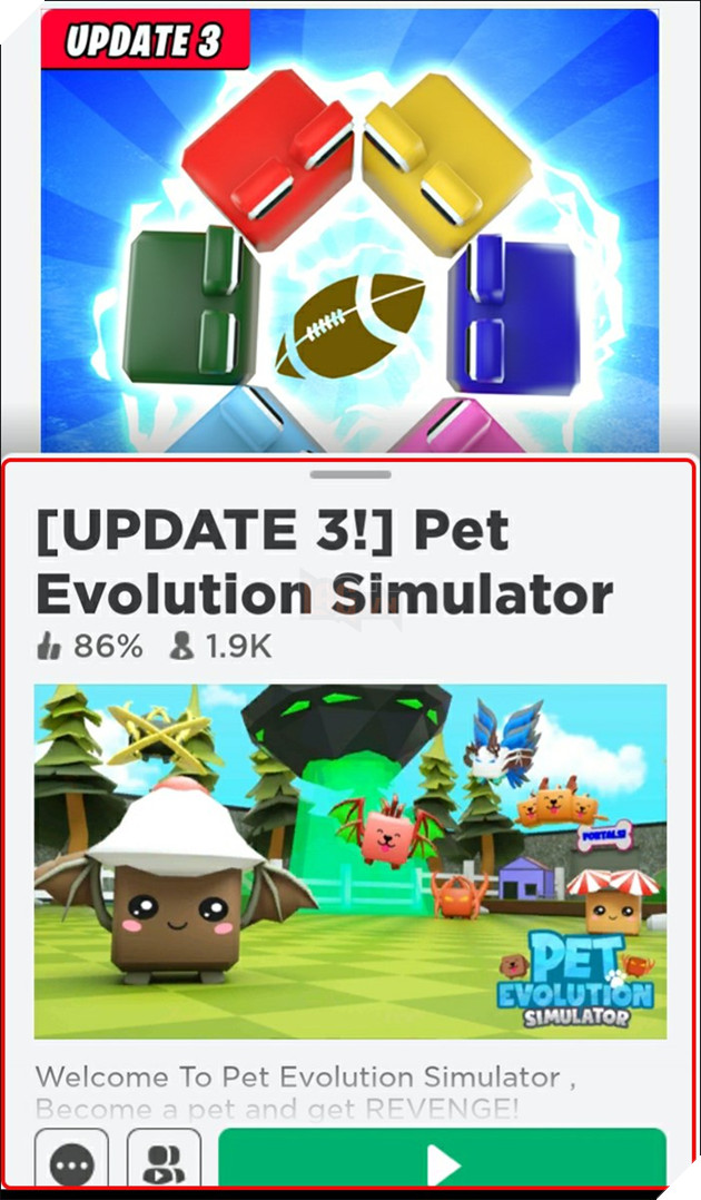 Chọn Pet evolution simulator và nhấn nút Play