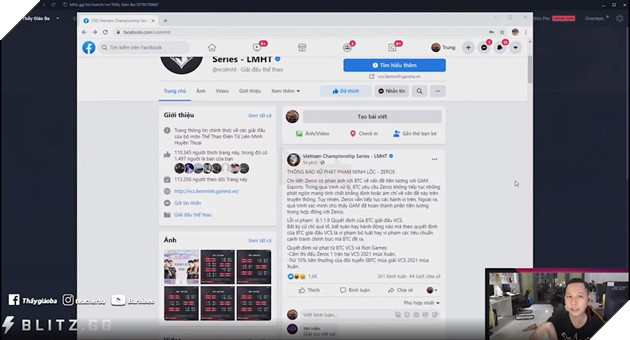 LMHT: Thầy Giáo Ba bức xúc về hình phạt mà BTC VCS đưa ra cho SBTC Esports 5
