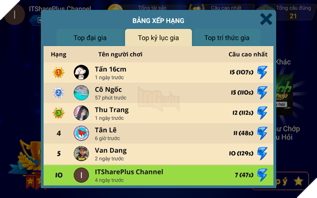 Đi tìm triệu phú 2021 - Trò chơi mô phỏng ai là triệu phút cực hấp dẫn với rất nhiều câu hỏi hóc búa 5