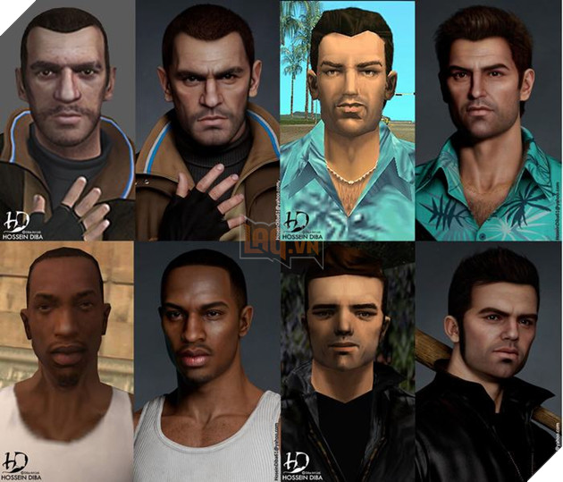 Ngắm nhìn dàn nhân vật chính seri Grand Theft Auto với độ phân giải HD 2