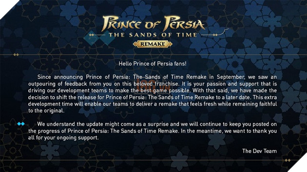 Bản remake Prince of Persia: The Sands of Time tiếp tục bị hoãn vô thời hạn 2