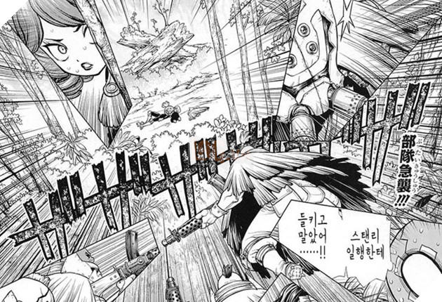 Spoiler Dr.Stone chap 186: Francois, Suika bị Stanley bắt. Senku lên kế hoạch phản công bằng Medusa