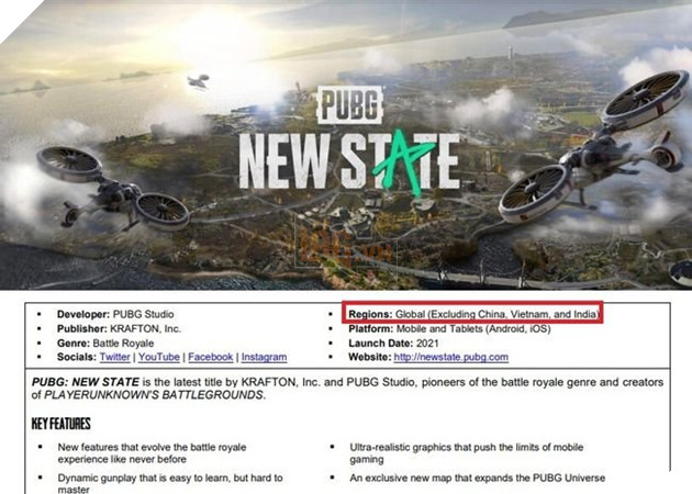 PUBG: New State mới sẽ không có mặt ở Việt Nam khi ra mắt 2