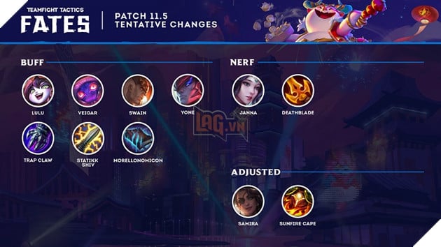 Đấu Trường Chân Lý: Chi tiết bản cập nhật 11.5 - Buff lớn cho Veigar, Yone và Swain 