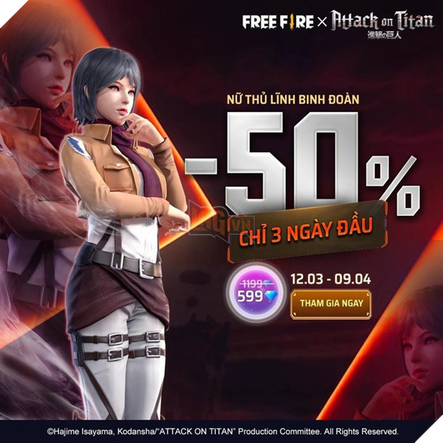 Free Fire x Attack on Titan: Người chơi sẽ chiến đấu sinh tồn như những chiến binh Titan 3