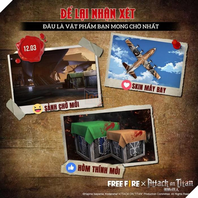 Free Fire x Attack on Titan: Người chơi sẽ chiến đấu sinh tồn như những chiến binh Titan 6