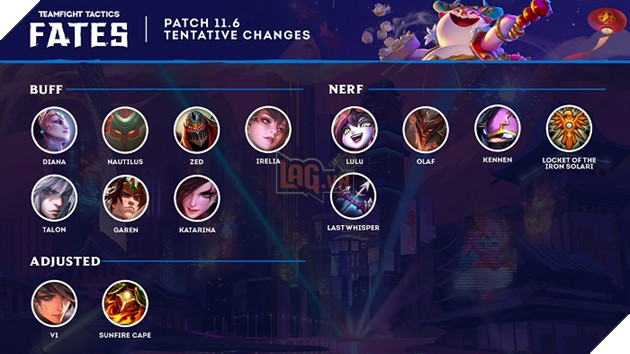 DTCL: Chi tiết bản cập nhật 11.6 - Nerf gấp Olaf, Kennen và Buff mạnh hàng loạt tướng