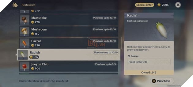 Genshin Impact: Những địa điểm xuất hiện Củ cải trong game 3