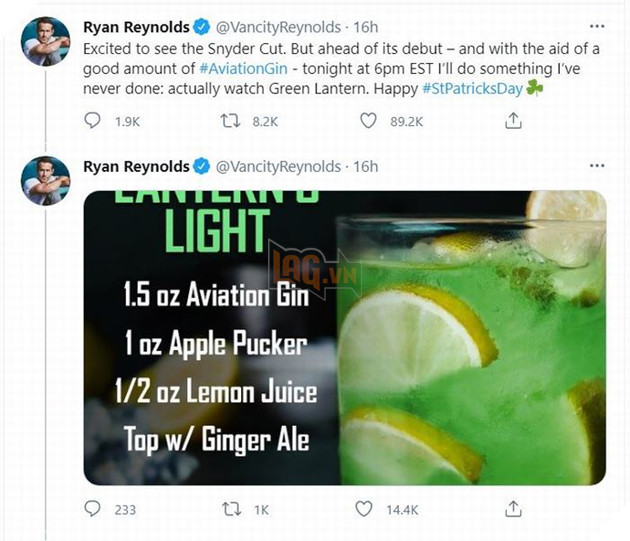 Ryan Reynolds chấp nhận xem Green Lantern vì Justice League Snyder Cut 2