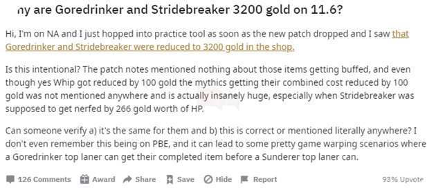 LMHT: Riot Games lên tiếng xin lỗi người chơi vì lỡ giảm giá tiền của Chùy Hấp Huyết và Chủy Phản Kích 2