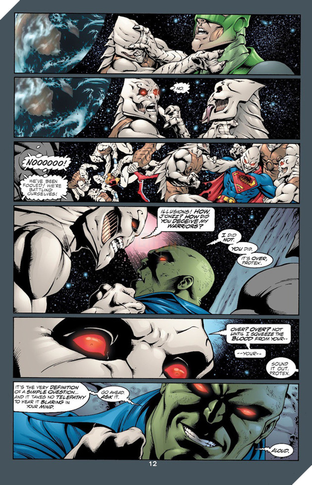 
Jonn mạnh hơn đa số đồng loại, kể cả so với các White Martian. Anh từng biến cả đám White Martian thành 1 đàn lừa (JLA #56 -> #58)
