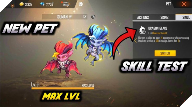 Free Fire: Mẹo và thủ thuật khi sử dụng thú cưng Dreki 3