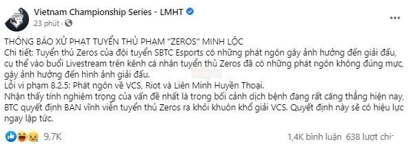 LMHT: SBTC Esports chính thức sa thải Zeros sau phát ngôn vạ miệng của anh 2