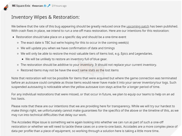 Outriders lên kế hoạch khắc phục túi đồ người chơi kèm quà tạ lỗi  2