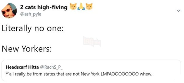 joke about New Yorkers sharing unprovoked opinions