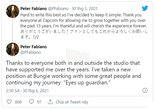 Thành viên cộm cán từng tham gia phát triển Resident Evil Village chính thức nói lời tạm biệt Capcom 2