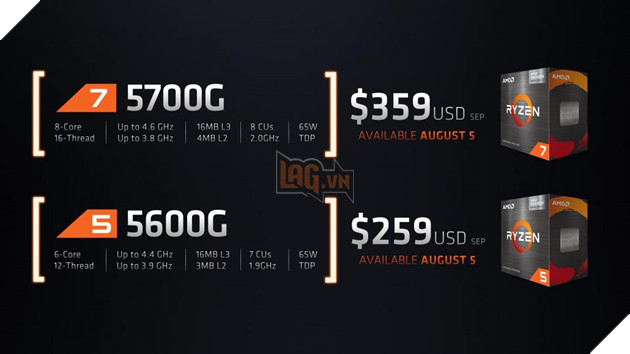 AMD công bố APU Ryzen 7 5700G & Ryzen 5 5600G 'Cezanne' cho phân khúc DIY, ra mắt vào ngày 5/8/2021