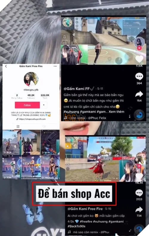 Xuất hiện hàng loạt tài khoản TikTok giả mạo Gấm Kami để buôn bán acc game 6