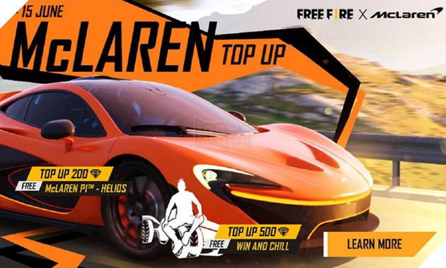 Free Fire Ob28 Phần thưởng miễn phí: Biểu tượng cảm xúc huyền thoại và McLaren P1 - skin xe Helios