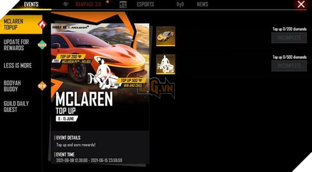 Free Fire Ob28 Phần thưởng miễn phí: Biểu tượng cảm xúc huyền thoại và McLaren P1 - skin xe Helios 3