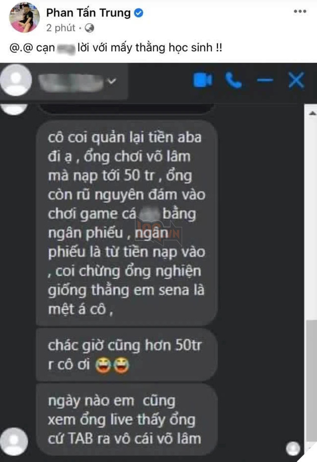 Khổ như Thầy Giáo Ba khi bị học trò tố cáo với nóc nhà vì nạp tiền vào game quá nhiều