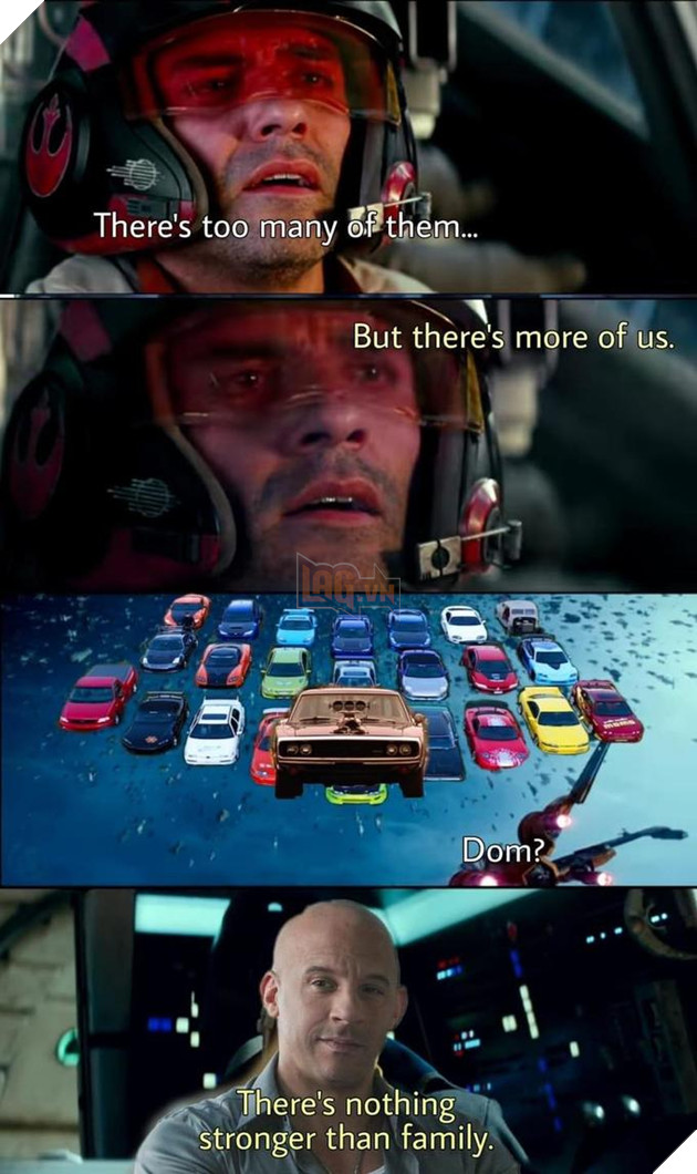 There's too many of them. But there's more of us. Dom? There's nothing stronger than family. Photograph Car Font