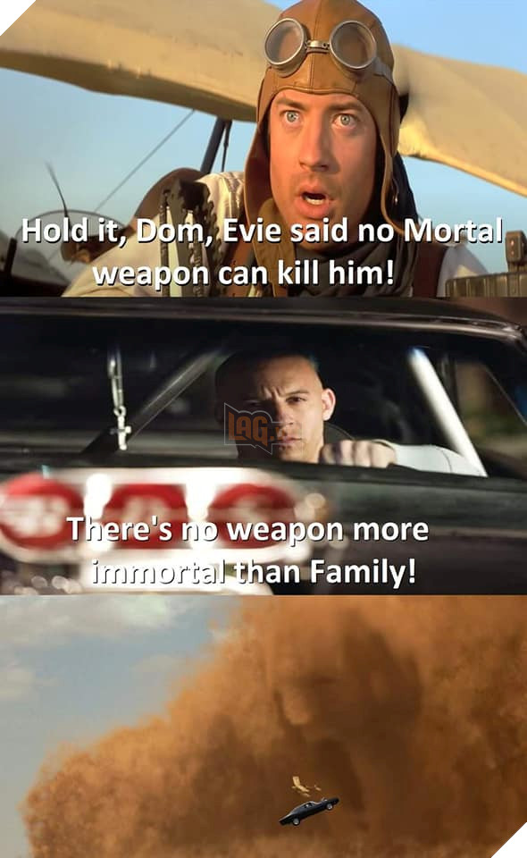 Tổng hợp ảnh meme hài hước của Dom và gia đình trong phần phim Fast & Furious 9 5