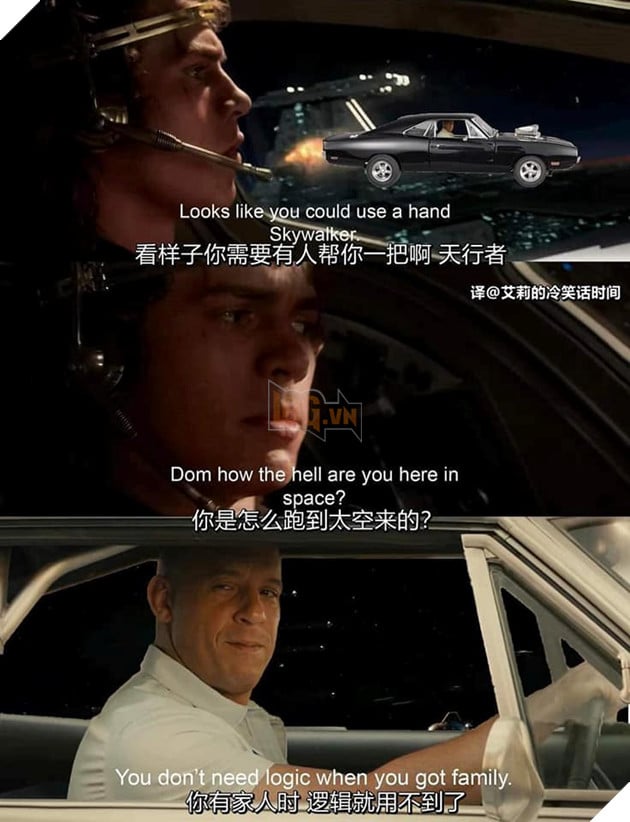 Tổng hợp ảnh meme hài hước của Dom và gia đình trong phần phim Fast & Furious 9 7