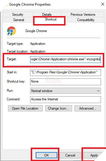 Hướng dẫn: Cách luôn khởi chạy Chrome ở chế độ ẩn danh trên Windows 10  5