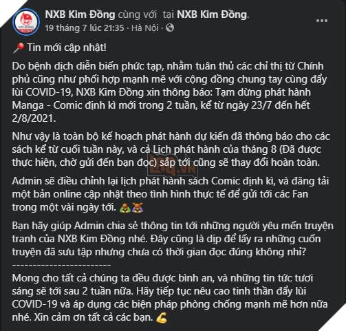 kim đồng ngưng phát hành manga