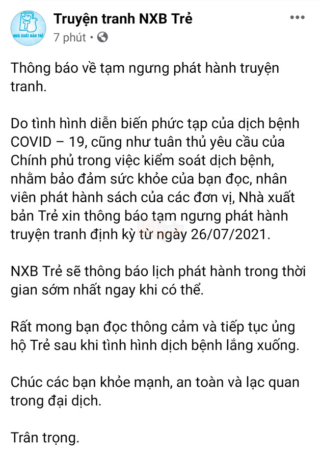 trẻ ngưng phát hành manga