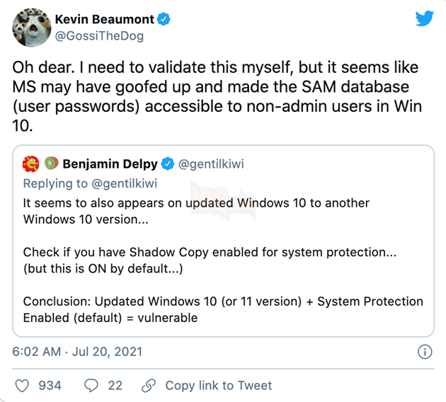 Lỗ hổng bảo mật mới trên Windows cho phép hacker có quyền truy cập vào dữ liệu của người dùng 3