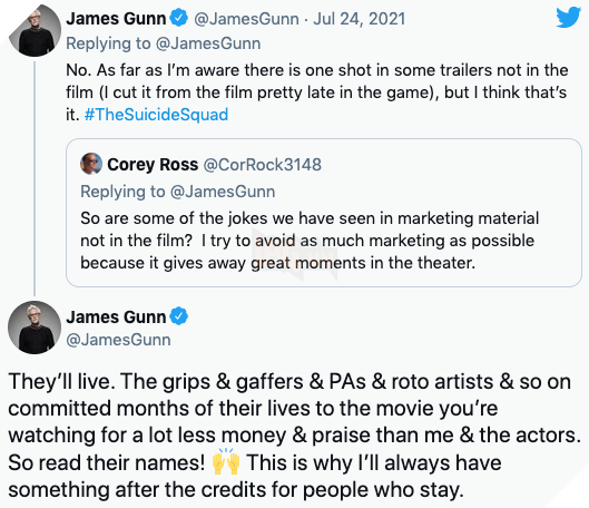 James Gunn tiết lộ lí do luôn có phần post-credits trong các bộ phim của mình. 2