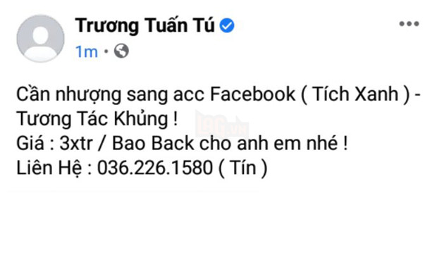 Sena công bố giá bán trang Facebook của mình, không hề có ý định muốn lấy lại