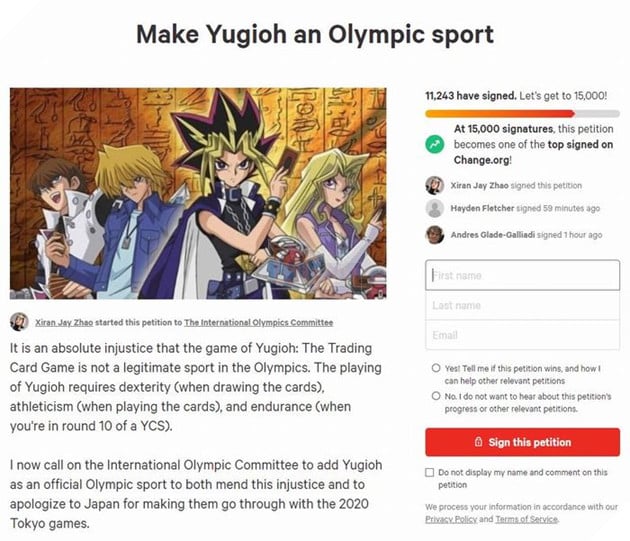 Cộng đồng hâm mộ Yu-Gi-Oh! mong muốn mang tựa game này đến Olympic
