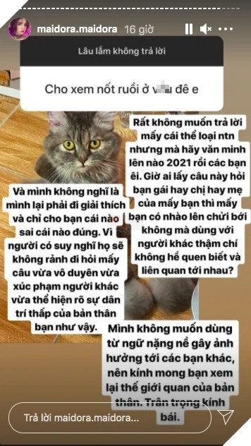 Bị yêu cầu làm việc nhạy cảm, cô nàng Mai Dora không ngần ngại đáp trả mạnh mẽ 2