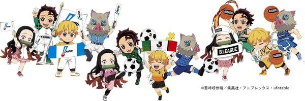 kimetsu no yaiba hợp tác ba liên đoàn thể thao nhật bản