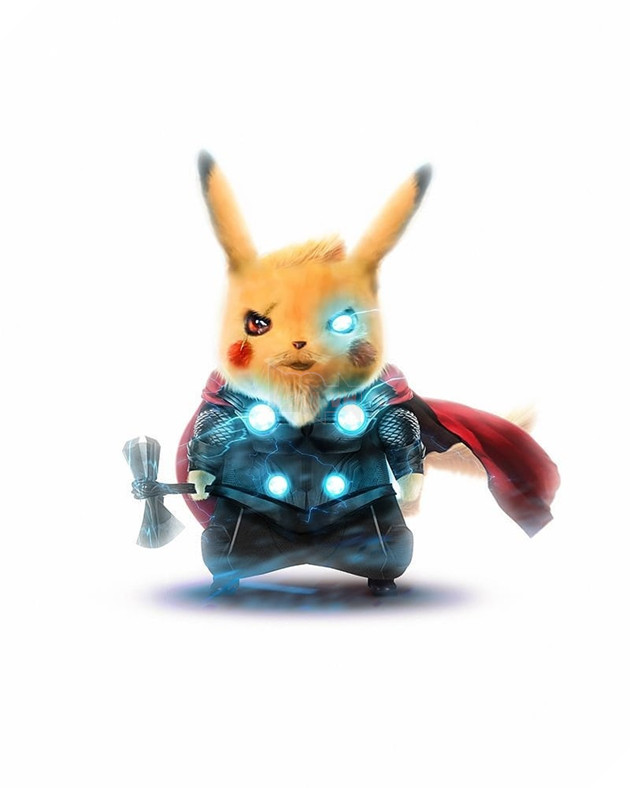 Pikachu hoá thân thành Thor trong phiên bản crossover art cực cháy 4