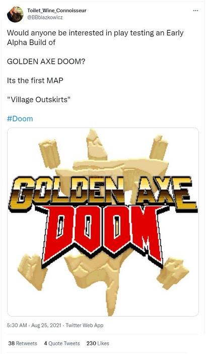Khi lắp Rìu vàng được đưa vào thế giới của Doom 2