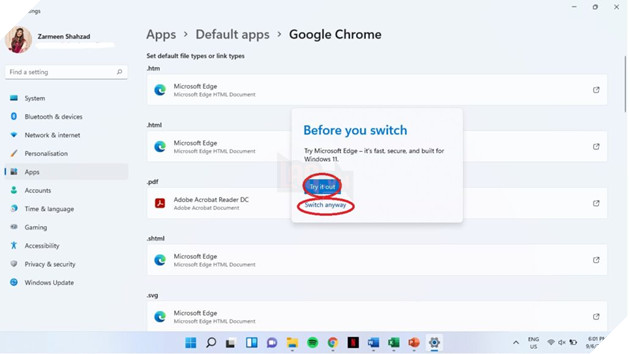 Cách thay đổi trình duyệt mặc định trên Windows 11 8