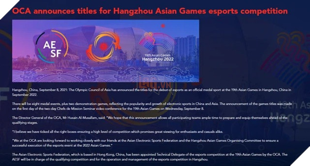LMHT và 7 bộ môn Esports khác sẽ nằm trong danh sách tranh huy chương của ASIAN Games 2022 2