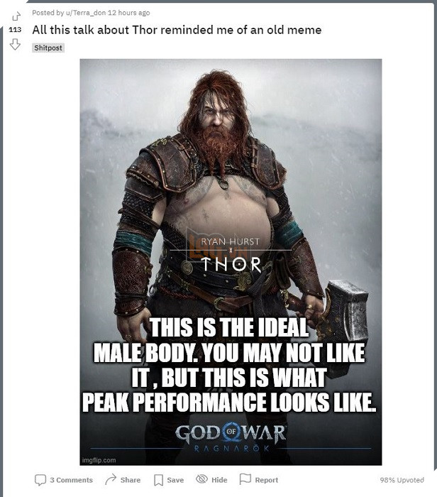 Tạo hình mới của Thor trong God of War: Ragnarok trở thành nguồn cảm hứng cho meme 2