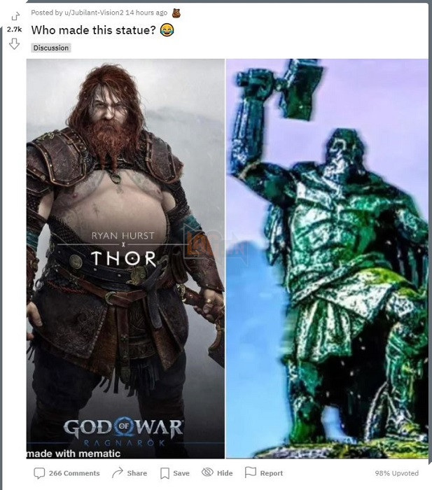Tạo hình mới của Thor trong God of War: Ragnarok trở thành nguồn cảm hứng cho meme 3