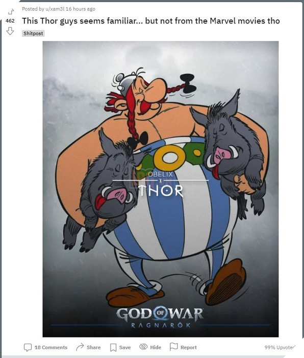 Tạo hình mới của Thor trong God of War: Ragnarok trở thành nguồn cảm hứng cho meme 4