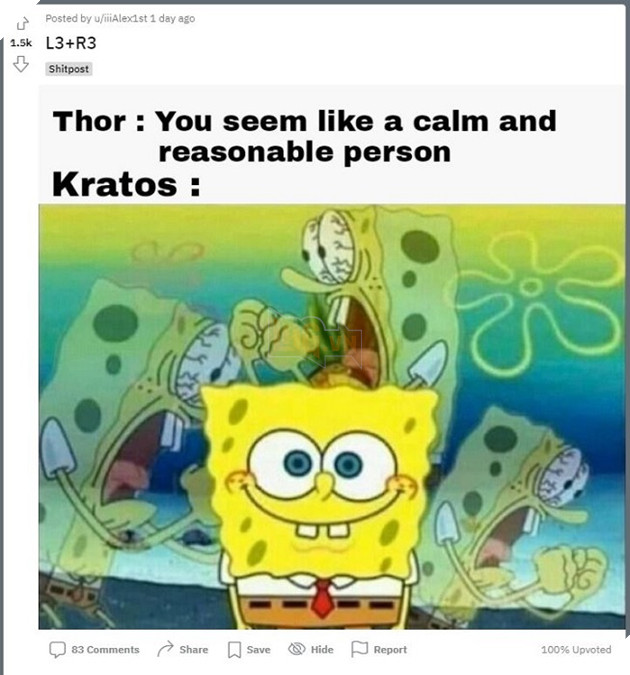 Tạo hình mới của Thor trong God of War: Ragnarok trở thành nguồn cảm hứng cho meme 5