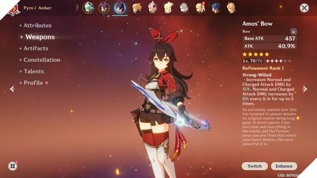 Genshin Impact: Tiểu sử, lối chơi và các bộ Artifact tốt nhất của nhân vật Amber 6