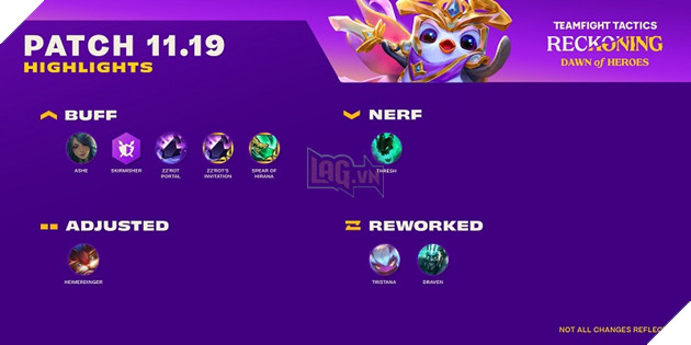 Chi tiết bản cập nhật DTCL 11.19 PBE: Buff lại meta Chiến Binh và Thông đạo, Nerf bớt Thresh và Draven