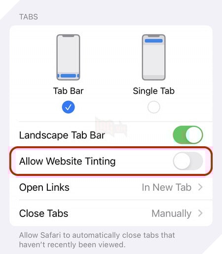 Cách tắt các tab màu trong Safari cho iOS 15, iPadOS và Mac 2
